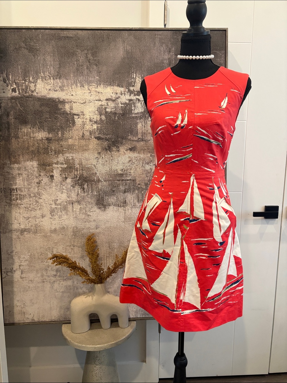 Maeve by Anthropologie Red Sailboat Print Mini Dress